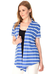 Kotty Striped Open Front Crop Shrug