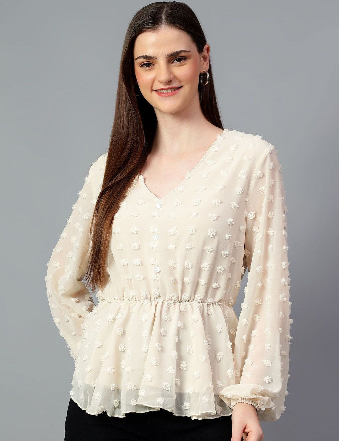 Kotty Women Solid V-Neck Top