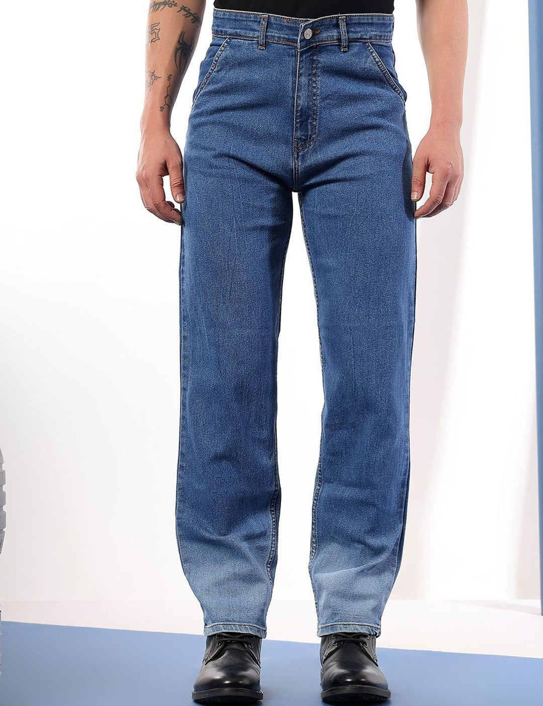 Kotty Men Comfort Regular Fit Mid-Rise Stretchable Jeans