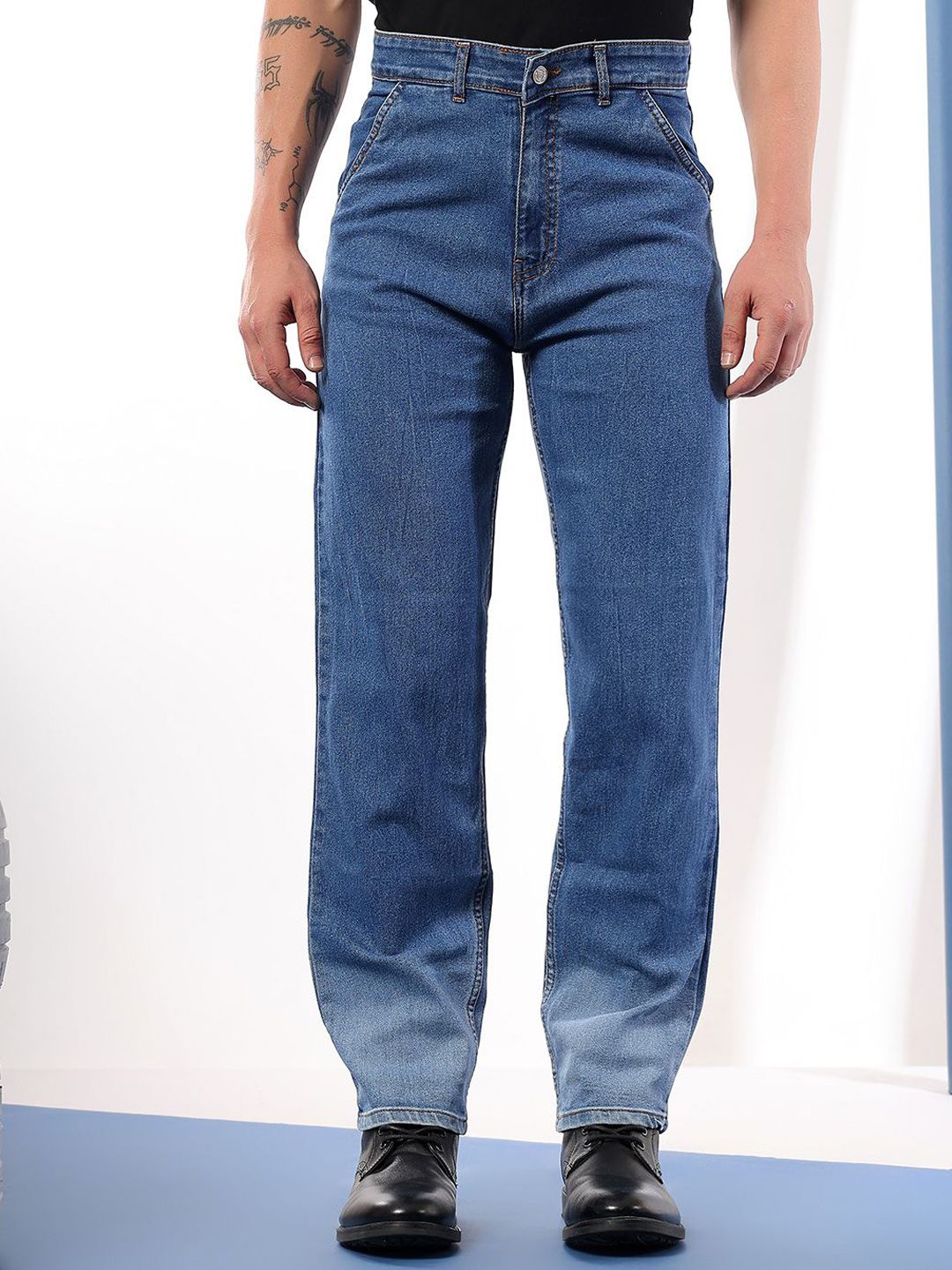 Kotty Men Comfort Regular Fit Mid-Rise Stretchable Jeans