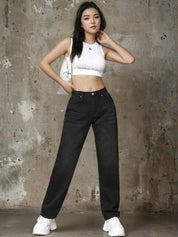 Kotty Women Cotton Straight Fit High-Rise Stretchable Jeans