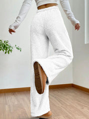 Kotty Women High-Rise Faux Fur Easy Wash Wide Leg Trousers