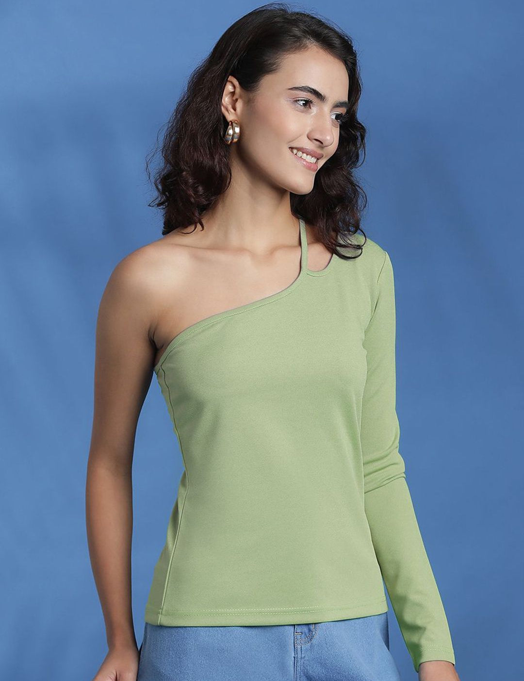 Kotty Women Solid One Shoulder Top