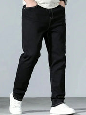 Kotty Men Slim Fit Mid-Rise Clean Look Cotton Stretchable Jeans