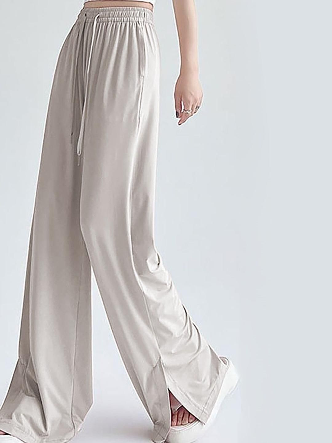 Kotty Women  Wide-Leg High-Rise Side Slits Trouser