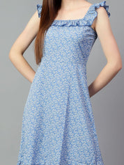 Kotty Printed Crepe Fit & Flare Midi Dress