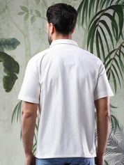 Kotty Men Spread Collar Textured Casual Shirt