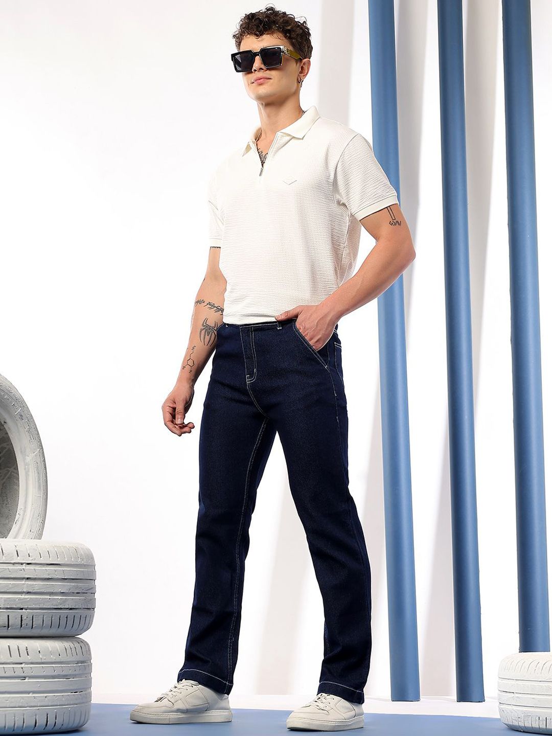 Kotty Men Comfort Regular Fit Mid-Rise Stretchable Jeans