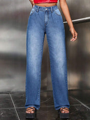 Kotty Women Straight Fit High-Rise Stretchable Jeans