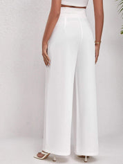 Kotty Women Wide Leg High-Rise Easy Wash Pleated Trousers