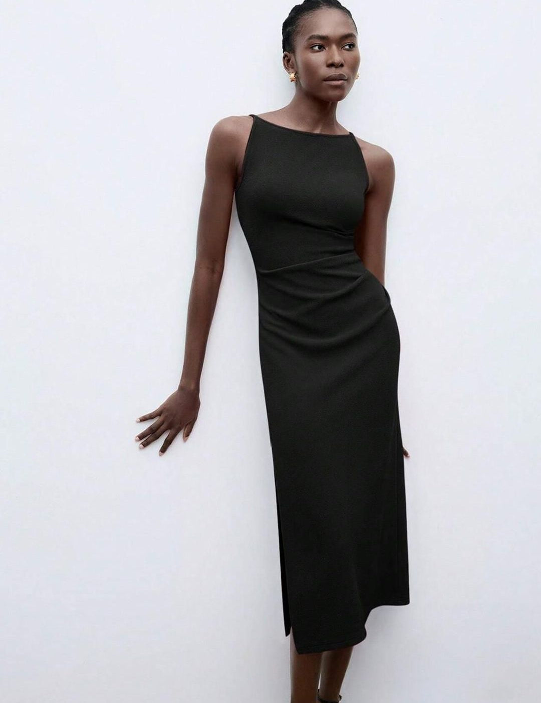 Kotty Boat Neck Bodycon Midi Dress