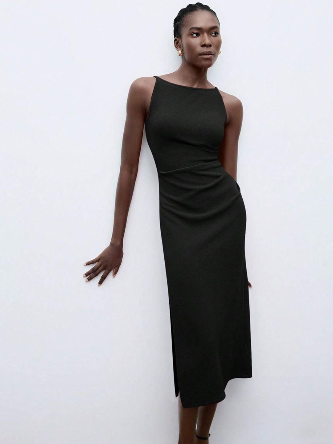 Kotty Boat Neck Bodycon Midi Dress