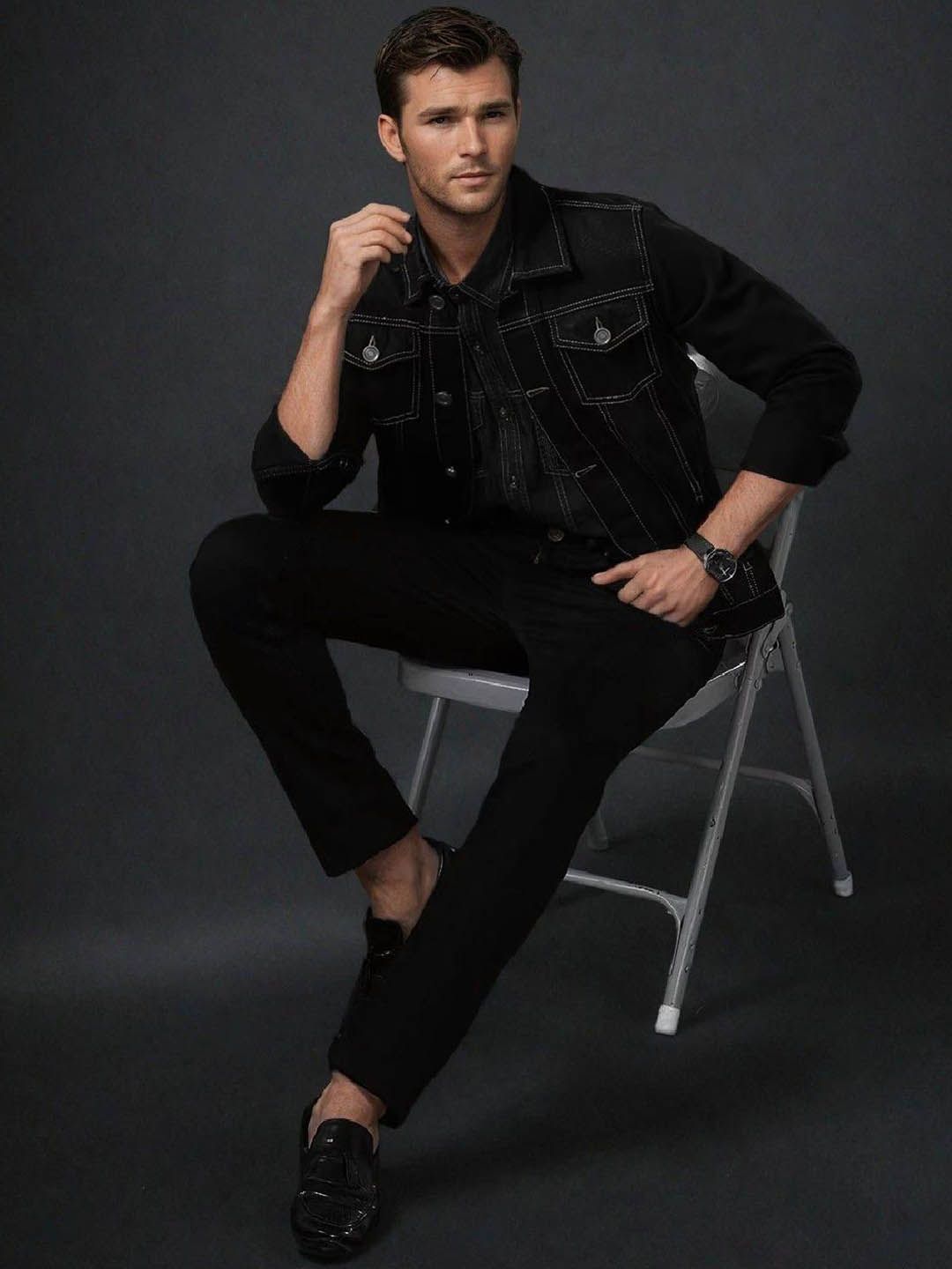 Kotty Men Solid Denim Jacket