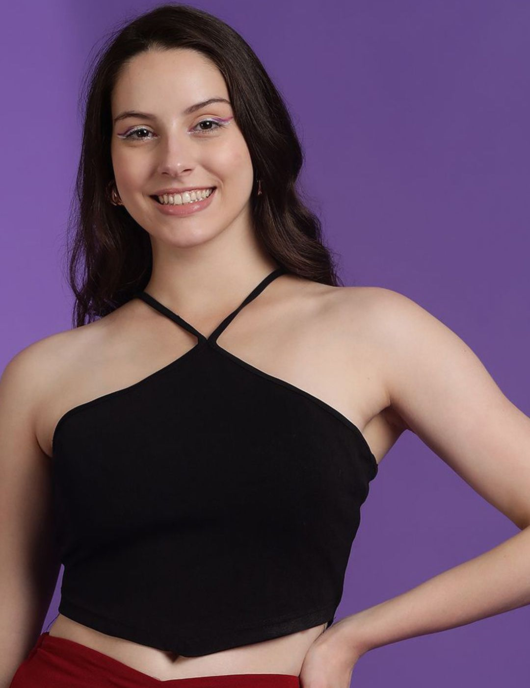 Kotty Women Solid Shoulder Straps Top