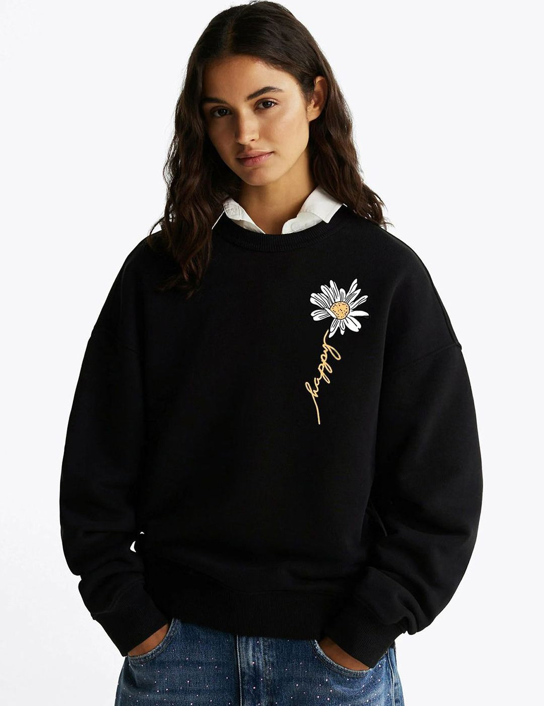 Kotty Women Graphic Printed Round NeckFull Sleeve Oversized Sweatshirt