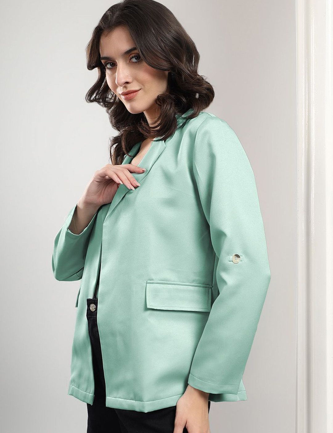 Kotty Notched Lapel Front Open Blazer