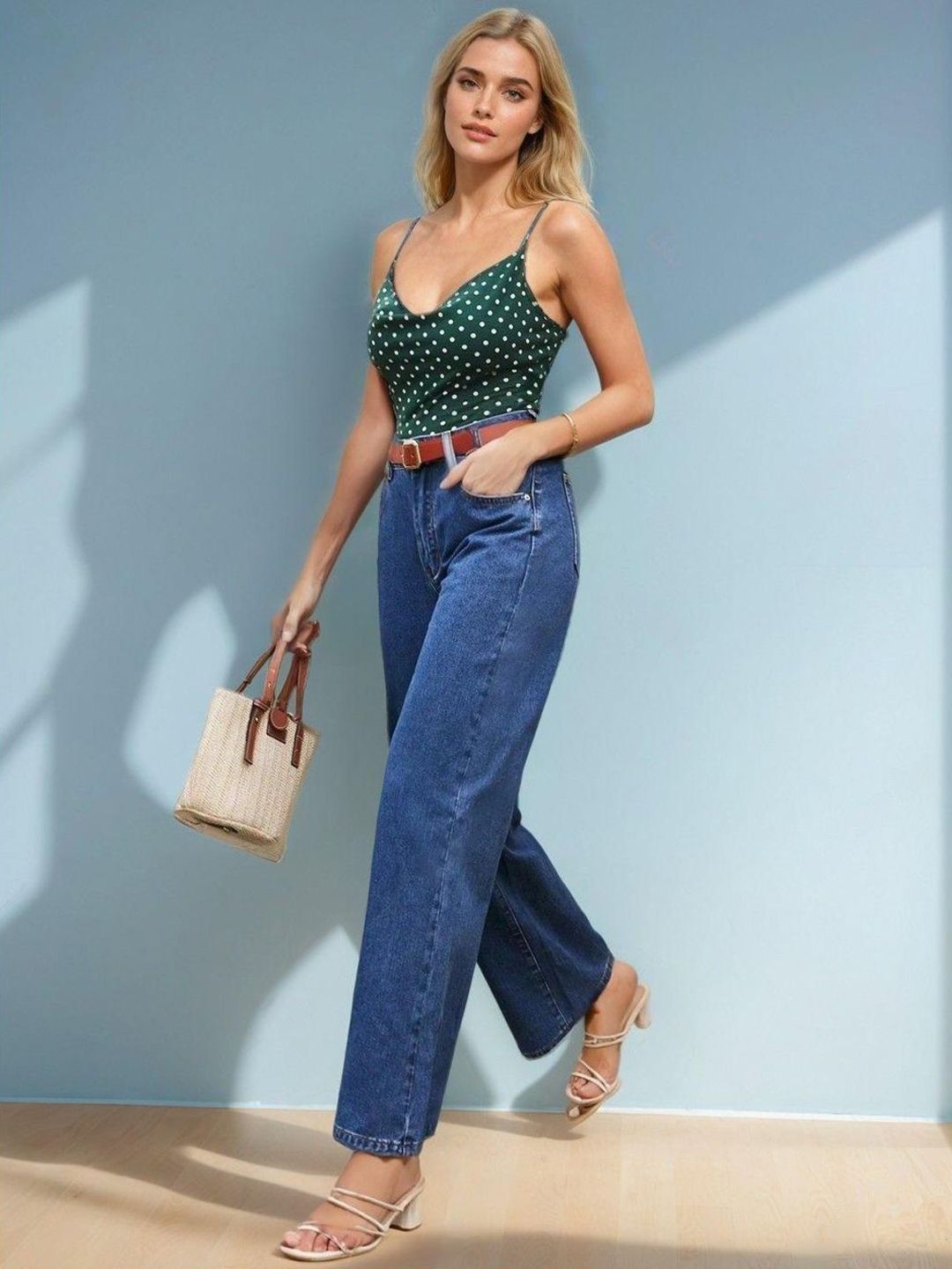 Kotty Women Flared High-Rise Cotton Stretchable Jeans