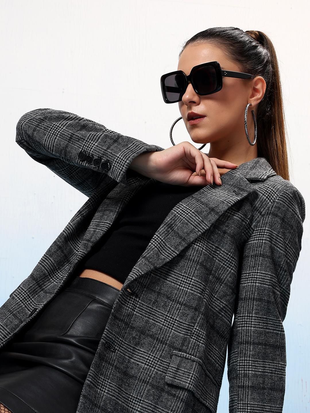  Kotty Checked Single-Breasted Coat