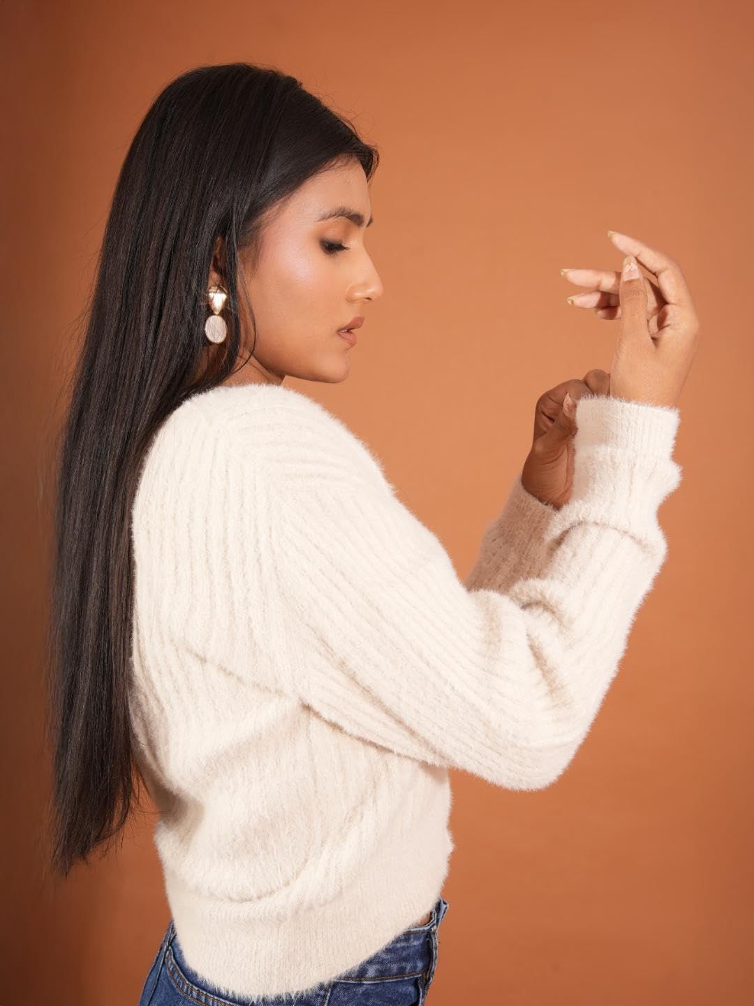 Kotty V-Neck Cotton Cardigan Crop Sweater