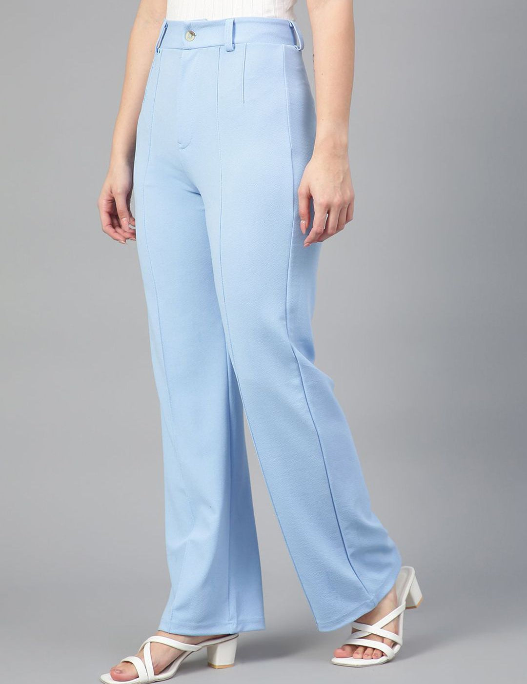 Kotty White and blue Scoop Neck T-Shirt with Trouser