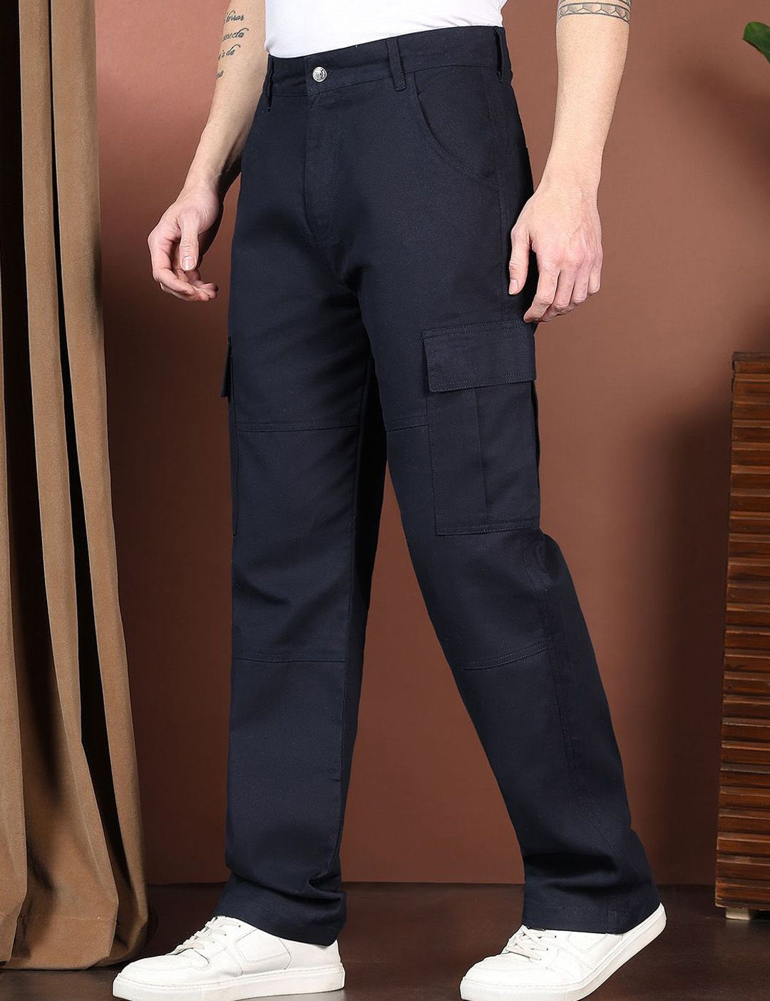 Kotty Men Relaxed Easy Wash Cargos Trousers
