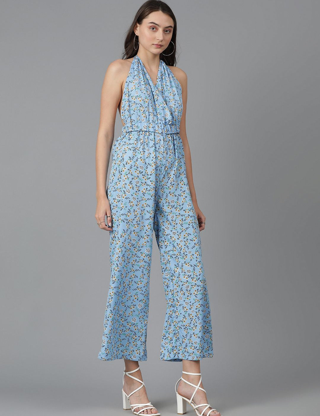 Kotty Women Halter Neck Printed Basic Jumpsuit