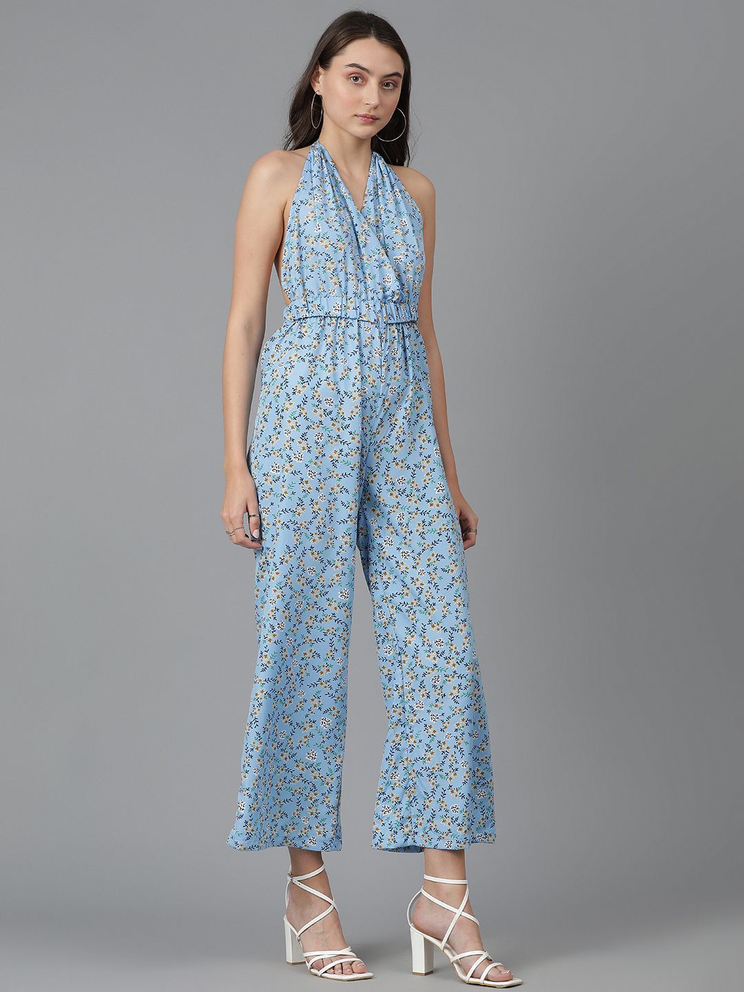 Kotty Women Halter Neck Printed Basic Jumpsuit