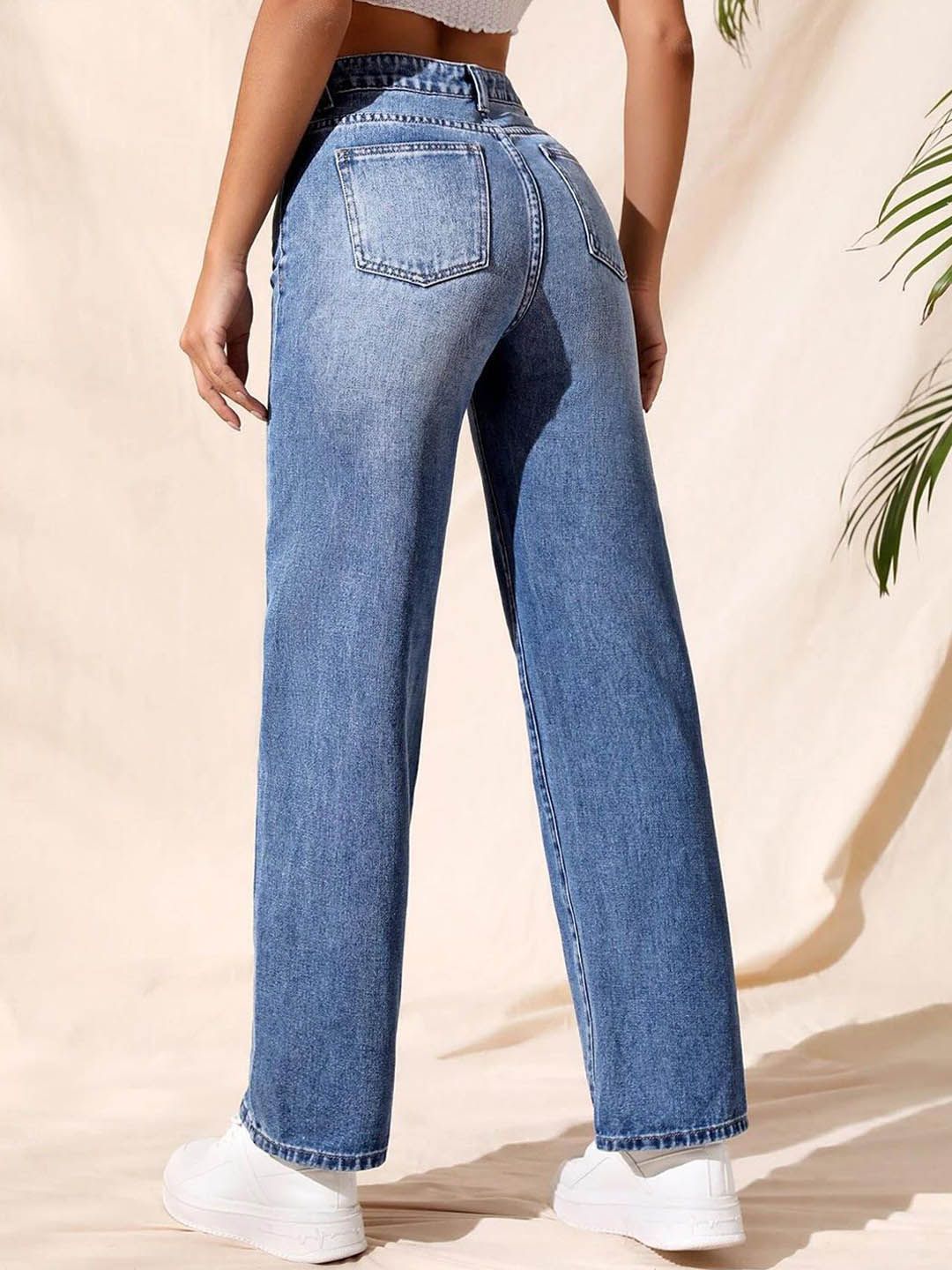 Kotty Women Straight Fit High-Rise Stretchable Jeans