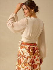 Multicoloured Wide Leg High-Rise Trousers for Women | Kotty