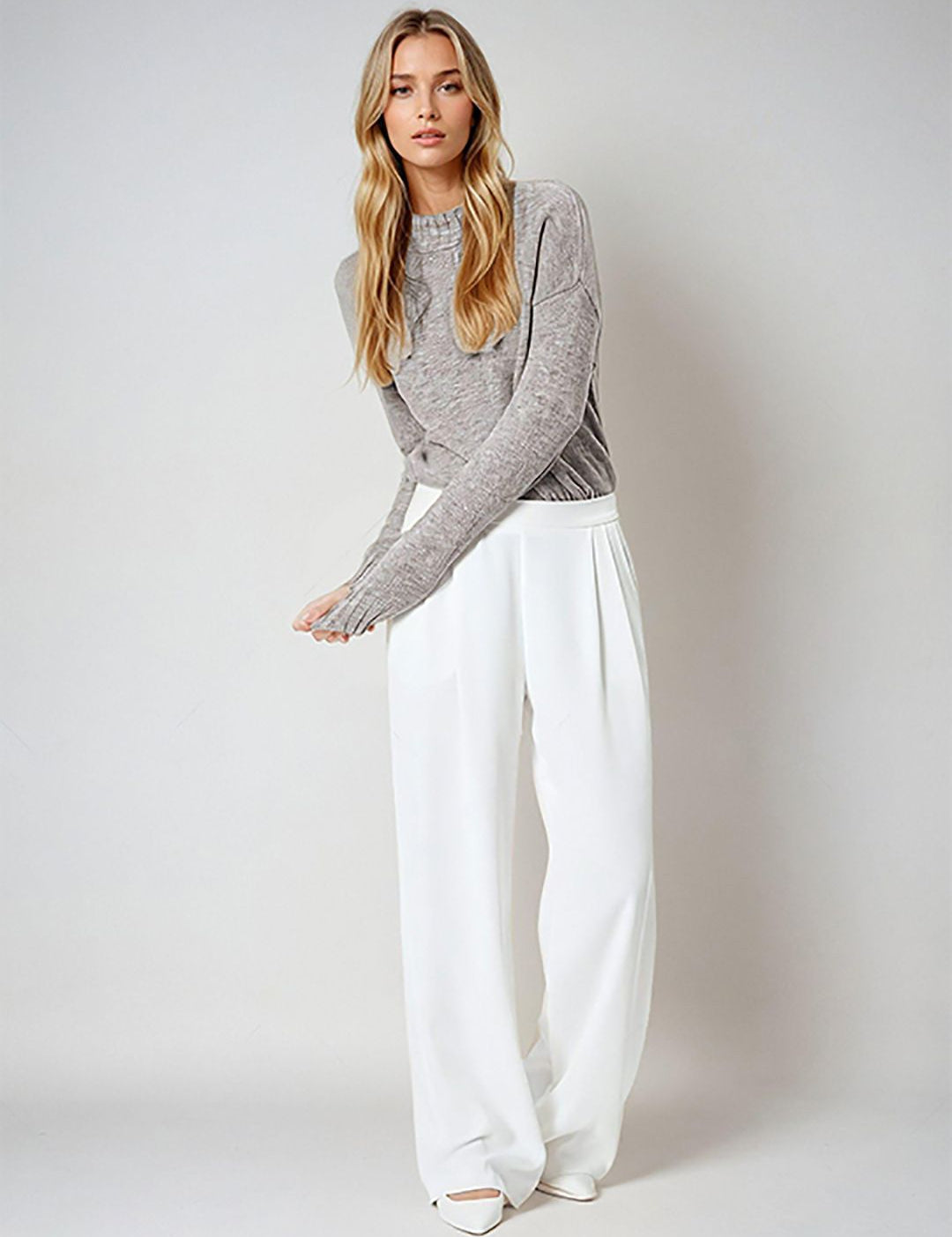 Kotty Women Mock Collar Long Sleeves Pullover Sweater