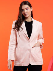 Kotty Women Solid Notched Lapel Overcoat