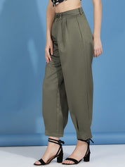 Kotty Women Relaxed Slim Fit High-Rise Easy Wash Trousers