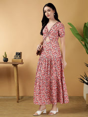 Kotty Women Printed Fit & Flare Midi Dress