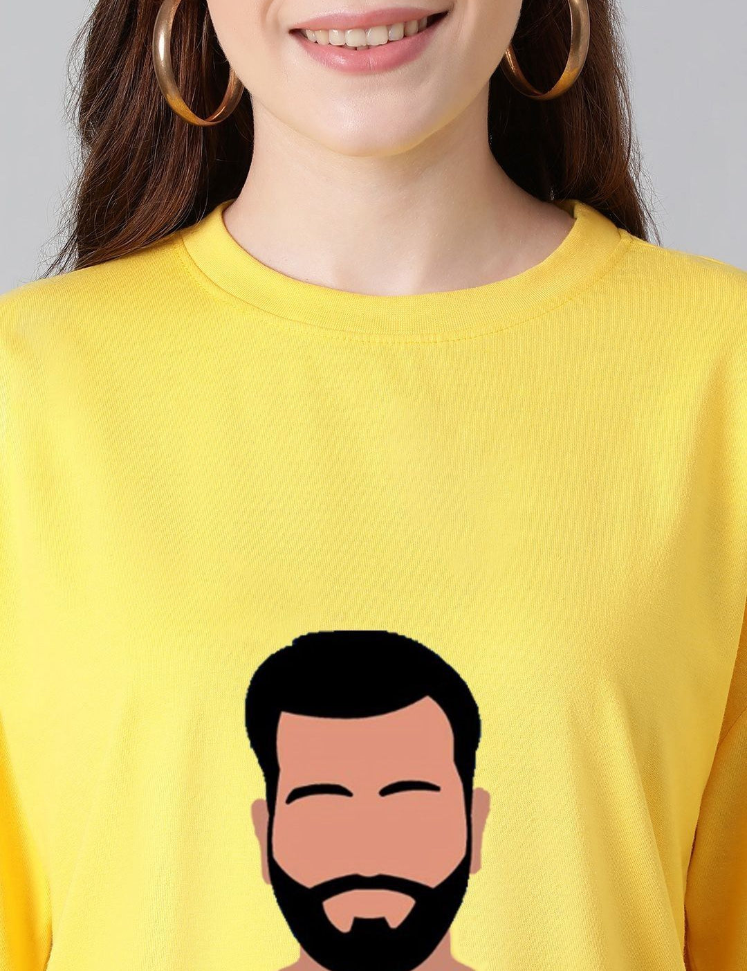 Kotty Women Graphic Printed Round Neck Cotton Oversized T-shirt