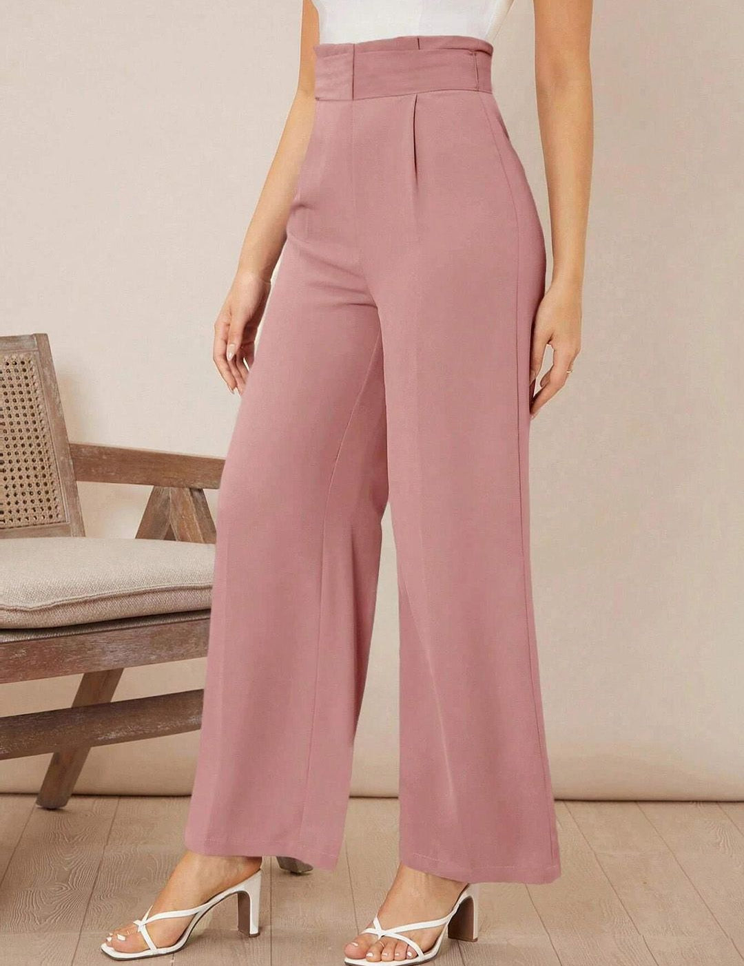 Kotty Women Wide Leg High-Rise Easy Wash Pleated Trousers