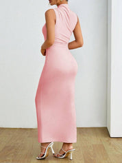 Kotty Women High Neck Bodycon Maxi Dress