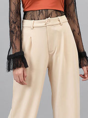 Kotty Women Colourblocked High-Rise Regular Fit Trousers