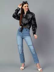 Kotty Women Comfort Spread Collar Floral Printed Cotton Oversized Casual Shirt