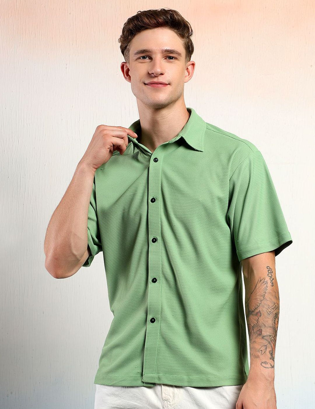 Kotty Men Textured Casual Shirt