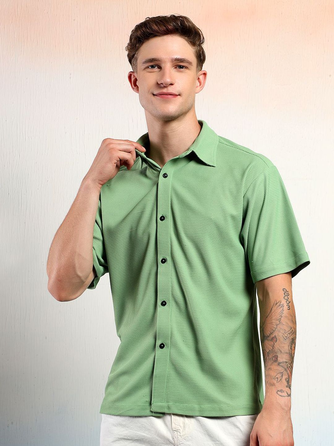 Kotty Men Textured Casual Shirt