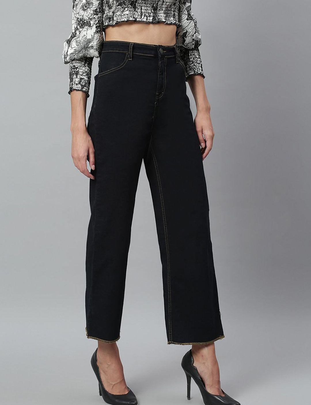 Kotty Women Jean Straight Fit High-Rise Stretchable Jeans