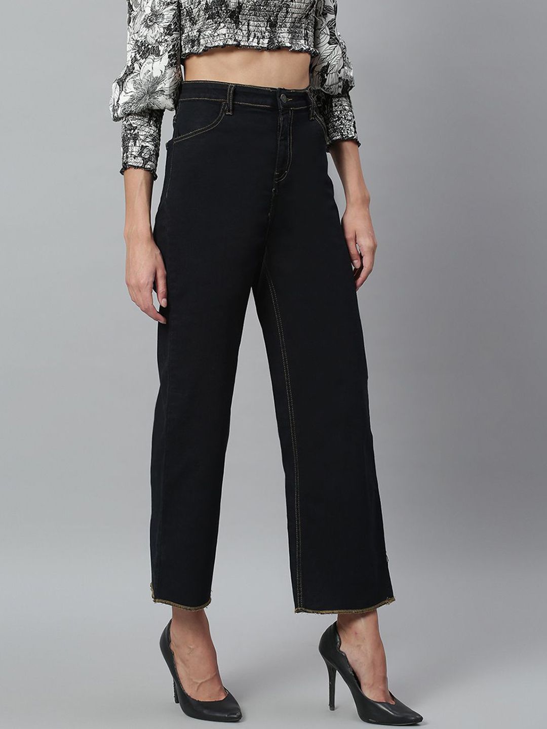 Kotty Women Jean Straight Fit High-Rise Stretchable Jeans