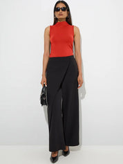 Kotty Women Solid Sleeveless High Neck Top