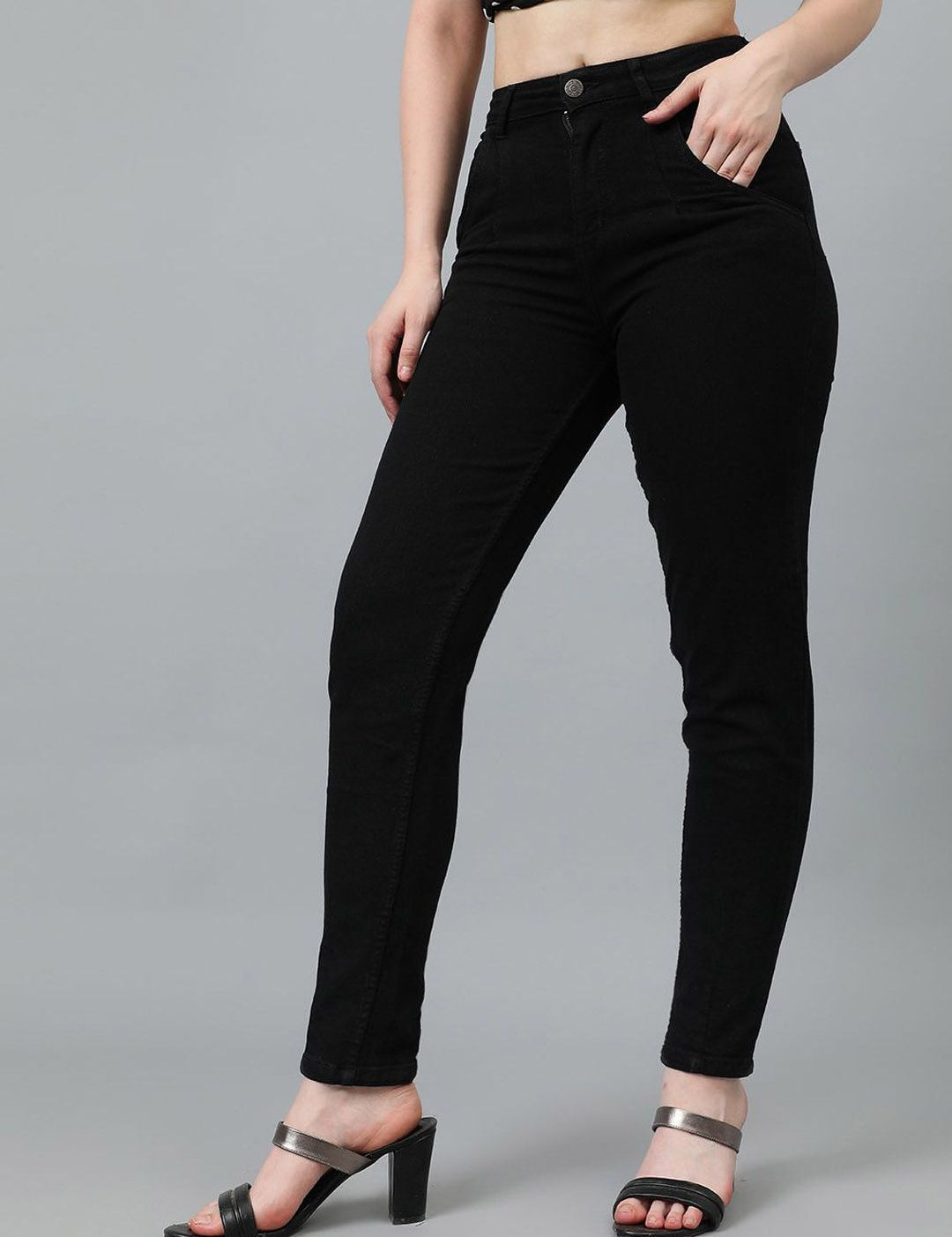 Kotty Women Straight Fit High-Rise Stretchable Jeans