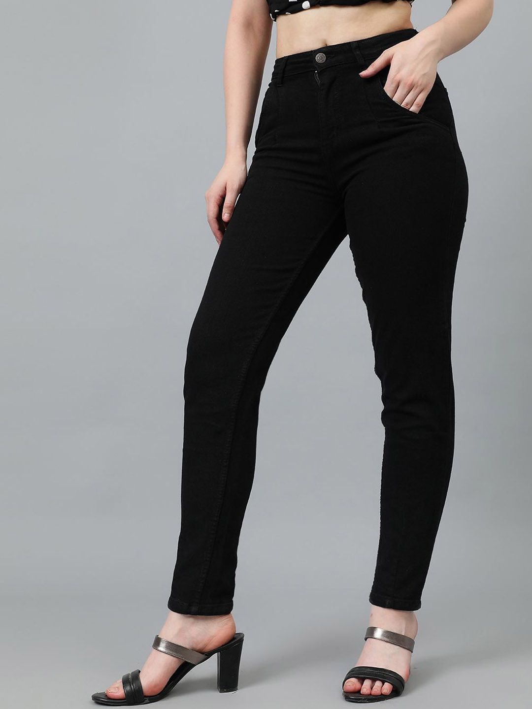 Kotty Women Straight Fit High-Rise Stretchable Jeans