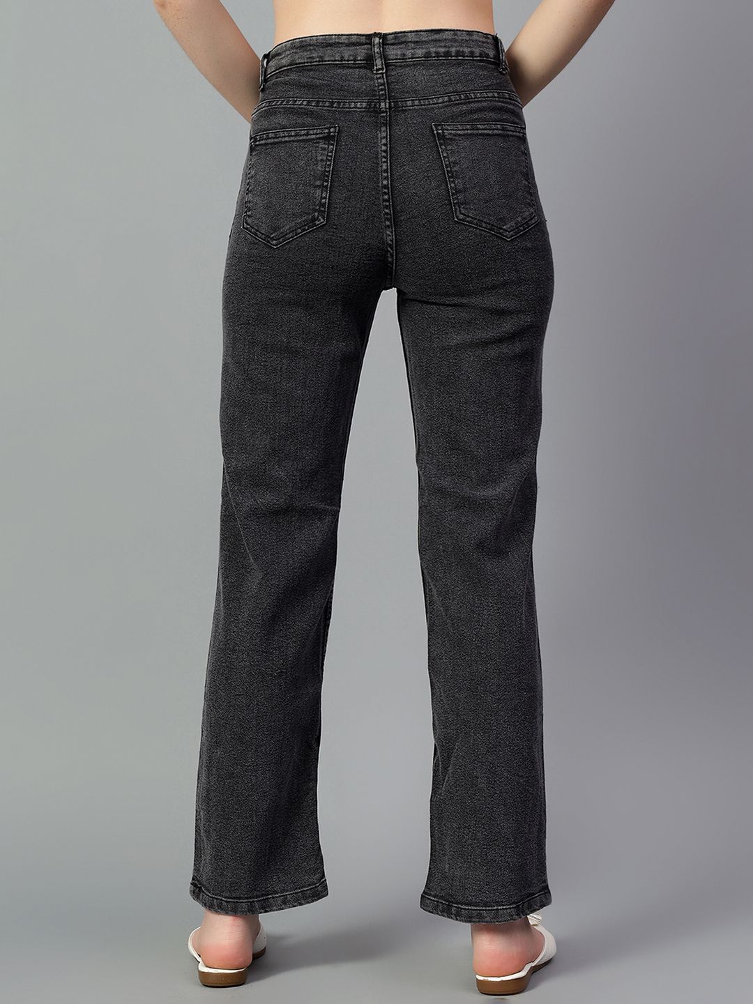 Kotty Women High-Rise Slash Knee Cotton Stretchable Jeans