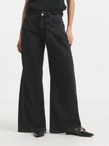 Kotty Women Wide Leg High-Rise Cotton Non Stretchable Jeans