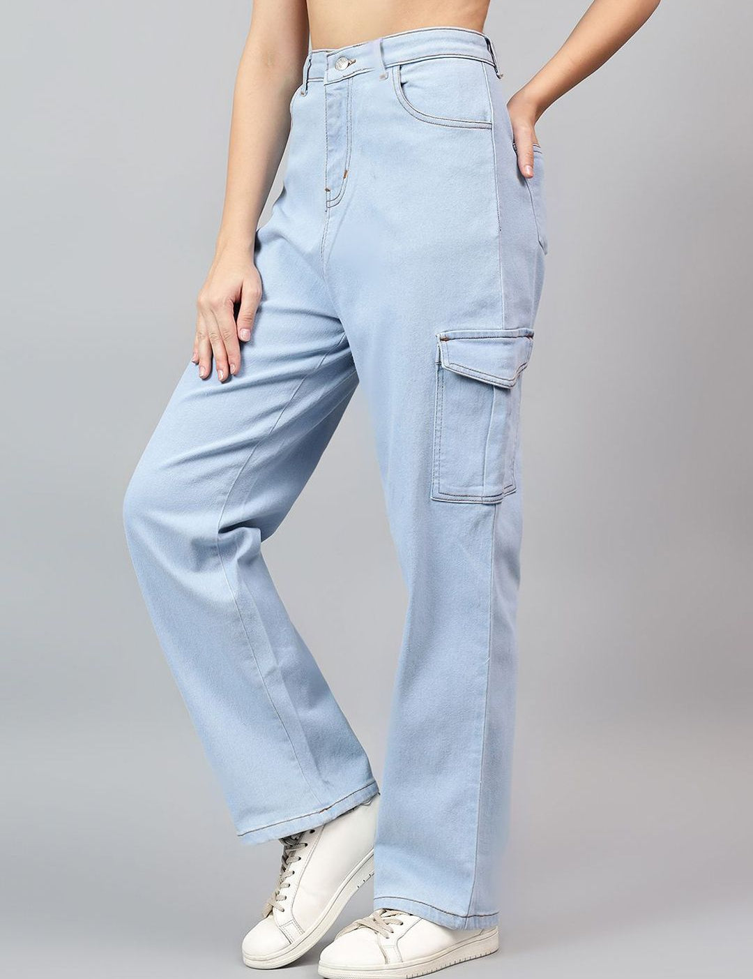 Kotty Women Straight Fit High-Rise Stretchable Jeans