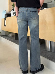 Kotty Men Wide Leg Low-Rise Light Fade Stretchable Jeans
