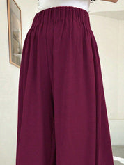 Kotty Women Relaxed Straight Leg Wide Leg High-Rise Wrinkle Free Trousers